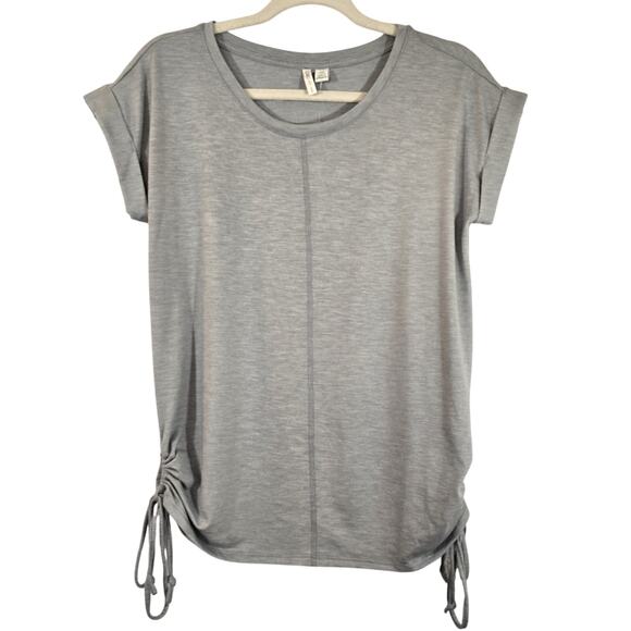M Cato Gray Side Cinch Tie Top Shirt NWT Womens Size XS Short Sleeve Oversized - Picture 1 of 10